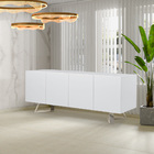 Buffet Aparador Decorativo 200cm Efron Branco/champagne G13 -