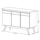 Buffet Aparador Decorativo 3 Portas Com Espelho Cameron Branc