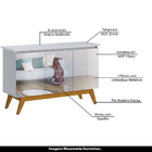 Buffet Aparador Decorativo 3 Portas Com Espelho Cameron Branc