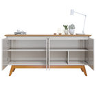 Buffet Aparador Decorativo 4 Portas Com Espelho Cameron Off W