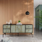 Buffet Aparador Decorativo Base De Ferro Percy  Azul Velho/pr