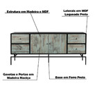 Buffet Aparador Decorativo Base De Ferro Percy  Azul Velho/pr