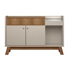 Buffet Aparador Decorativo Modric Detalhe Ripado 133cm Amêndo