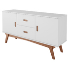 Buffet Aparador Decorativo Sala De Jantar Chiara Branco Pés I