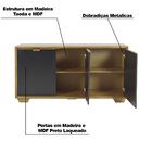 Buffet Aparador Decorativo Shaman Em Madeira Castanho/preto G