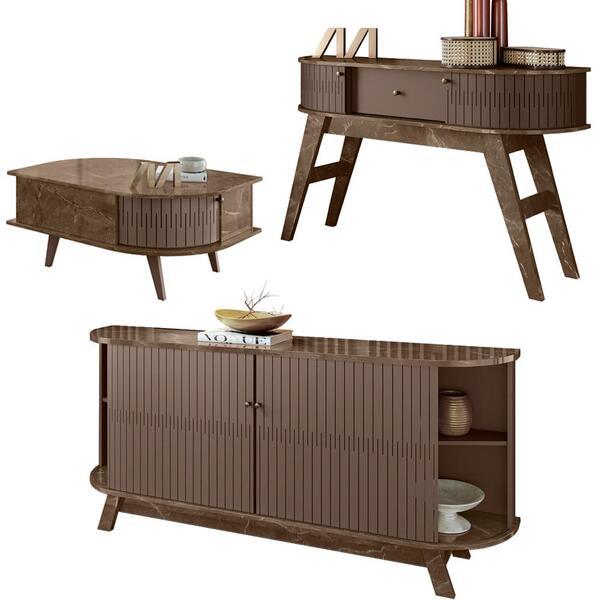 Buffet Aparador E Mesa De Centro Para Sala Estimon Mdt