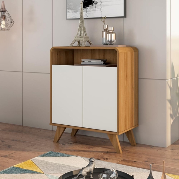 Buffet Aparador Eccos 2 Portas Nature/Off White – Fabri Móveis
