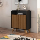 Buffet Aparador Eccos 2 Portas Nature/Preto Fosco – Fabri Móv