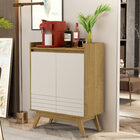 Buffet Aparador Eros 2 Portas Cumaru/off White – Giga Móveis