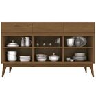 Buffet Aparador Espelhado Malbec Naturale - Edn Móveis