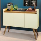 Buffet Aparador Gold 3 Portas 110cm Pés Em Madeira Maciça Pér