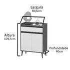 Buffet Aparador Hórus Preto/Nature - Ej Móveis