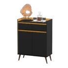 Buffet Aparador Hórus Preto/Nature - Ej Móveis