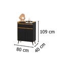 Buffet Aparador Hórus Preto/Nature - Ej Móveis