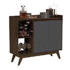 Buffet Aparador Iaris Com Adega Cedro/cinza - Giga Móveis