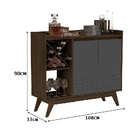 Buffet Aparador Iaris Com Adega Cedro/cinza - Giga Móveis