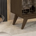 Buffet Aparador Iaris Com Adega Cedro/cinza - Giga Móveis