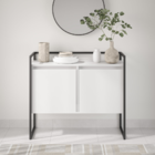 Buffet Aparador Industrial 2 Portas Madri Branco Preto