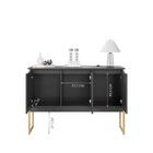 Buffet Aparador Industrial Para Sala Dakar Preto Dourado