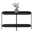 Buffet Aparador Isi Preto Tx E Couro Preto 139x79 Cm L04 - D'
