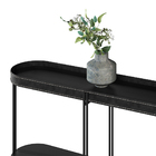 Buffet Aparador Isi Preto Tx E Couro Preto 139x79 Cm L04 - D'