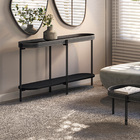 Buffet Aparador Isi Preto Tx E Couro Preto 139x79 Cm L04 - D'