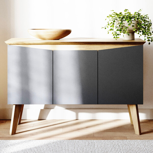 Buffet Aparador Jasmin 1,10m Com 3 Portas Babus - Carvalho /