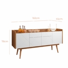 Buffet Aparador Lago 4 Portas 2 Gavetas Babus -  Branco / Ced