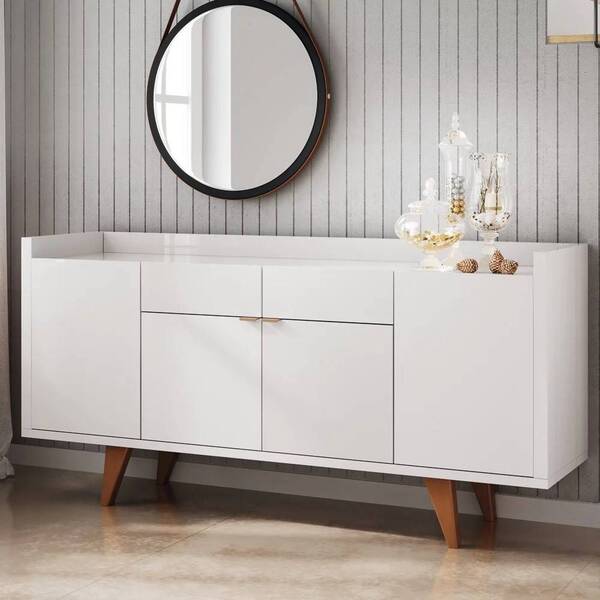Buffet Aparador Lara 4 Portas 2 Gavetas Branco Tana Decor