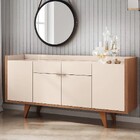 Buffet Aparador Laura 4 Portas 2 Gavetas Off White Nature Tan