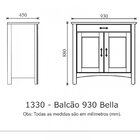 Buffet Aparador Madeira Maciça 2 Portas 1 Gaveta Bella  Acáci