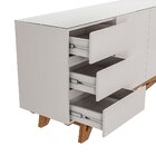 Buffet Aparador Madeira Maciça 3 Portas Volga Off White/champ