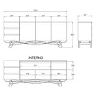 Buffet Aparador Madeira Maciça 3 Portas Volga Off White/champ