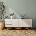 Buffet Aparador Madeira Maciça 3 Portas Volga Off White/champ