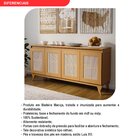 Buffet Aparador Madeira Maciça E Tela De Rathan Sintética 4 P