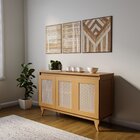 Buffet Aparador Madeira Maciça E Tela Tipo Rathan Sintética 3