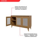 Buffet Aparador Madeira Maciça E Tela Tipo Rathan Sintética 3