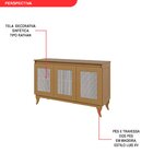 Buffet Aparador Madeira Maciça E Tela Tipo Rathan Sintética 3