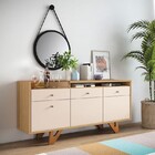 Buffet Aparador Ônix 2 Portas 2 Gavetas Freijó Off White Tana