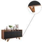 Buffet Aparador Ônix 2 Portas 2 Gavetas Nature Preto Bnn Decor