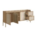 Buffet Aparador Palhinha 2 Gavetas 3 Portas 183cm Pé Madeira