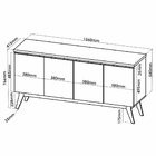 Buffet Aparador Para Sala De Jantar 4 Portas Eifel Mel