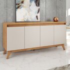 Buffet Aparador Para Sala De Jantar 4 Portas Eifel Mel/off Wh