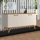 Buffet Aparador Para Sala De Jantar Retrô Off White Madeira