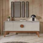 Buffet Aparador Paris 4 Portas 168cm Off White/nature