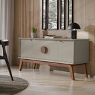 Buffet Aparador Paris 4 Portas 168cm Pés Em Madeira Maciça Gi