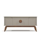 Buffet Aparador Paris 4 Portas 168cm Pés Em Madeira Maciça Gi