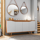 Buffet Aparador Pass 4 Portas Babus - Cedro / Branco