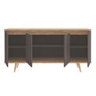 Buffet Aparador Pés Palito Cinza Perola Noce Grace Casa D