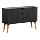 Buffet Aparador Retalho 3 Gavetas 2 Portas 120cm Pés Em Madei